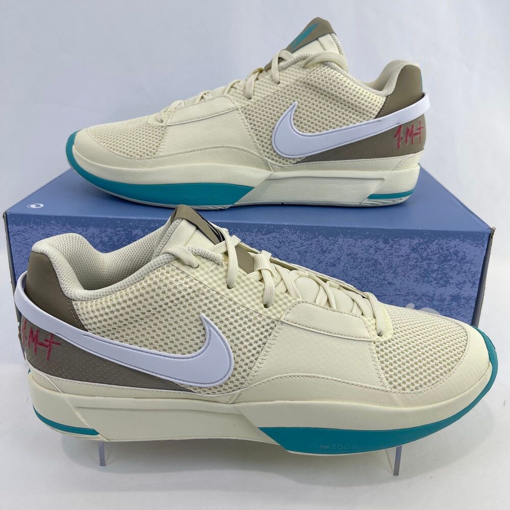 Nike Men's JA 1 DR8785-102 Coconut Mulk/Khaki-Black/Red/Dusty Cactus | Men's 13